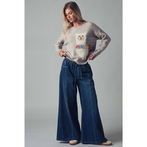 Urban Daizy Whimsical Alpaca Embroidered Knit Sweater - Picture 6 of 7